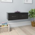 vidaXL Raft de perete cu sertare, negru extralucios, 60x26x18, 5 cm PAL (800592) Raft