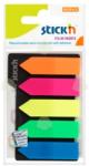 Hopax Stick index plastic transparent color 42 x 12 mm, 5 x 25 buc/set - 5 culori neon - sageata (HO-21143)