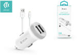 DEVIA Smart Series 15W 2xUSB autós töltő adapter + USB - Lightning kábel 1 m - fehér