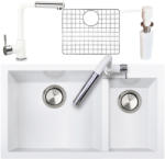 CookingAid Set complet Chiuveta bucatarie granit 2 cuve CookingAid Cube ON8620 alb polar (8032424103779)