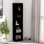 vidaXL Bibliotecă cu 5 rafturi, negru, 40x24x175 cm, PAL (800847) Biblioteca