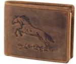 GreenDeed ló mintás barna férfi bőr pénztárca (ALU1021 JumpingHorse BROWN)