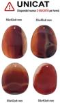  Pandantiv Agata Sardonix Picatura cu Gaura - 55-55 x 43-45 x 6-6 mm