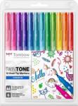 Tombow Markere rainbow TwinTone 12 culori Tombow WS-PK-12P-3 (WS-PK-12P-3)