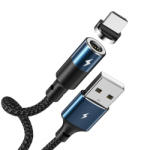 REMAX Zigie mágneses kábel USB / Micro USB 3A 1.2m, fekete (RC-102m)