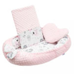 NEW BABY Luxus babafészek párnával és paplannal New Baby Minkyből rózsaszín - pindurka