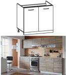 TEMPO KONDELA Konyha mosdószekrény, tölgyfa sonoma / fehér, CYRA NEW DZ 80