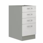 TEMPO KONDELA Alsó szekrény, fehér magas fényű fehér, PRADO 40 D 4S