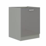 TEMPO KONDELA Alsó szekrény, szürke/szürke extra magasfényű, PRADO 60 D 1F ZB - kondela