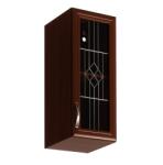 TEMPO KONDELA Felsőszekrény G30S üveggel, jobbos, dió Milano, SICILIA