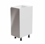 TEMPO KONDELA Alsószekrény, fehér/szürke extra magasfényű, balos, AURORA D30