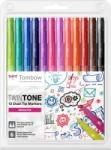 Tombow Markere TwinTone 12 culori brights Tombow WS-PK-12P-1 (WS-PK-12P-1)