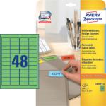 Avery Zweckform 45, 7*21, 2 mm-es Avery Zweckform A4 íves etikett címke, zöld színű (20 ív/doboz) (L6040-20) - dunasp