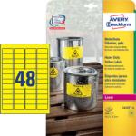 Avery Zweckform 45, 7*21, 2 mm-es Avery Zweckform A4 íves etikett címke, sárga színű (20 ív/doboz) (L6103-20) - dunasp
