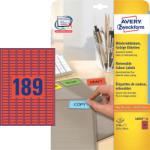 Avery Zweckform 25, 4*10 mm-es Avery Zweckform A4 íves etikett címke, piros színű (20 ív/doboz) (L6036-20) - dunasp