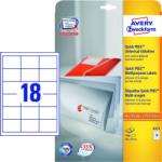 Avery Zweckform 64*45 mm-es Avery Zweckform A4 íves etikett címke, fehér színű (25 ív/doboz) (6171) - dunasp