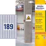Avery Zweckform 25, 4*10 mm-es Avery Zweckform A4 íves etikett címke, fehér színű (20 ív/doboz) (L7871-20) - dunasp