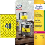Avery Zweckform 30 mm-es Avery Zweckform A4 íves etikett címke, sárga színű (20 ív/doboz) (L6128-20) - dunasp