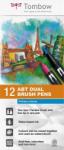 Tombow Marker caligrafic 2 in 1, ABT Dual Brush Pen, Primary Colours, 12 culori/set Tombow ABT-12P-1 (ABT-12P-1)