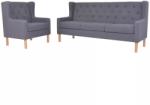 vidaXL Set canapea, 2 piese, gri, material textil (274933) Canapea