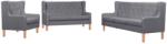 vidaXL Set canapea, 3 piese, textil, Gri (274935) Canapea