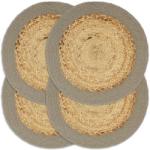 vidaXL Naproane, 4 buc. , natural și gri, 38 cm, iută și bumbac (133860)