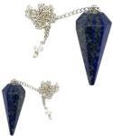  Pendul din Lapis Lazuli Diamant cu Bila de Cuart Alb - 39-42 x 16-17 mm - 1 Buc