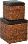 vidaXL Set taburete 2 buc. , iarbă de mare, maro (246110) Canapea