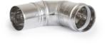 Inoxterm 90°-os rozsdamentes füstcső könyök - fémszínű (Ø80 mm)