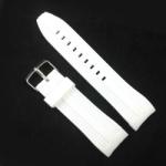  Curea de ceas din Silicon - Culoare Alba - Capete Curbate - 24mm - WZ3942 (WZ3942)