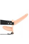 Fetish Tentation Вибриращ двоен пенис колан от силикон Dual Dildo телесен