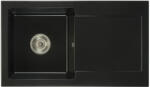 Bradoline Leon2 gránit mosogató automata szűrőkosaras leeresztővel szifonnal fekete, beépíthető (BR-2043)