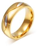Ékszerkirály Férfi karikagyűrű geometrikus mintával, nemesacélból, arany, 9-es méret (32266457701)