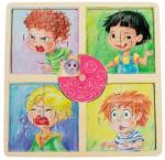 Pino Toys Puzzle din lemn Pino - Emotii, Baiat (5483-2)