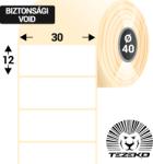 Tezeko 30 mm * 12 mm-es 1 pályás műanyag biztonsági etikett címke (3750 címke/tekercs, 40 mm-es belső mag) (M0300001200-002)