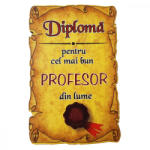 AleXer Magnet Diploma pentru Cel mai bun PROFESOR din lume, lemn (CDT-ES-4604-47)