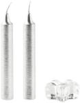 EVERESTUS Set 2 lumanari cu suport din sticla, Everestus, 9IA19056, Argintiu (EVE01-CX1458-14)