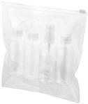 ENB Geanta cu 4 recipiente cosmetice pentru calatorii cu avionul, Everestus, TO01, pvc, transparent, saculet de calatorie inclus (EVE06-11975900)