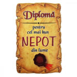 AleXer Magnet Diploma pentru Cel mai bun NEPOT din lume, lemn (CDT-ES-4604-43)