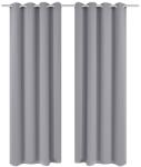 vidaXL Draperii opace cu inele metalice, 2 buc. , gri, 135 x 245 cm (130375)