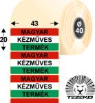 Tezeko Magyar Kézműves Termék etikett címke, 43 * 20 mm-es (1000 db/tekercs) (P0430002000-006) - dunasp