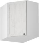 TEMPO KONDELA Felső sarokszekrény G60N, fehér/sosna andersen, jobb, PROVANCE