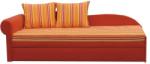 TEMPO KONDELA Divan extensibil, portocalie/cu model dungi, stânga, AGA D
