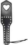  Bdsm Плескалка с кожена облицовка "heart black paddle" 32 см (xms904217)