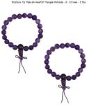  Bratara Tip Mala din Ametist Margele Rotunde - 8 - 8, 9 mm - 1 Buc