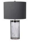 Quintiesse Veioză vintage nichel și sticlă fumurie Reno, E27, 1x60W, H: 604 mm, QN-RENO-SMOKE-PN (QN-RENO-SMOKE-PN)