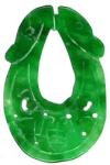  Pandantiv Jad Alb Colorat Sculptat - 39 x 25 x 2 mm - 1 Pereche