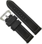  Curea de ceas Neagra din Piele Naturala - Cusatura Neagra - 22mm - WZ3989 (WZ3989)