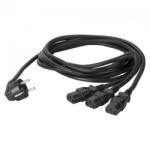  Cablu de alimentare Schuko la 3 x IEC C13 1.8m Negru, KGWB3-0180-SW (KGWB3-0180-SW)