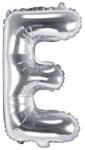 PartyDeco S. r. o Fólia léggömb, "E" betű, ezüst, 35 cm
